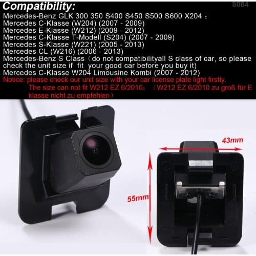 1280*720 Pixels 1000TV line 170 degree For Benz GLK C E S CL class GLK300 350 S400 W204 W212 Car Rear View Back Reverse Camera