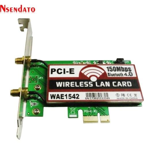 150M Wireless Bluetooth 4.0 PCI PCI-E Express Card Adapter Cordless WIFI Network LAN Ethernet NIC Expresscard