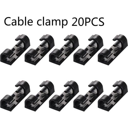 20pcs/pack Silicone Cable Clips Wiring Accessories Cable Organization Cable Holder Organizer Office Home Socket Line Management