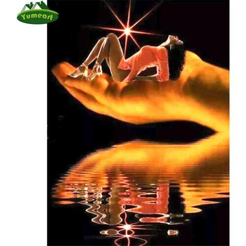 Beautiful Woman In The Hand 5D DIY Diamond Painting by Number Embroidery Full Square Mosaic Paintings By Numbers Decor for Home