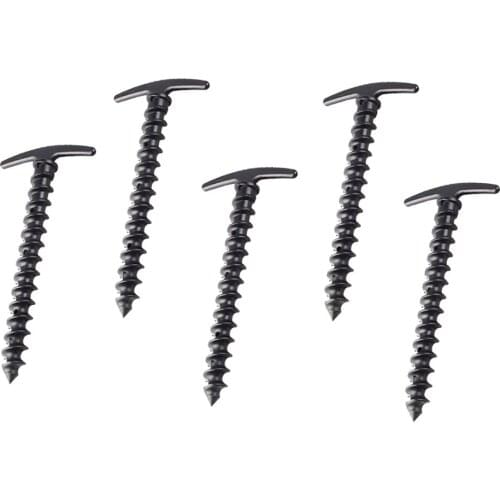 5x Outdoor Camping Spiral Plastic Tent Peg Anchor Ground Stake Nails Black