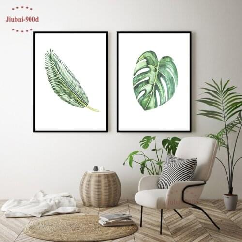 900D Watercolor Tropical Leaf Canvas Painting, Posters And Prints Decoration Pictures Nordic Poster Decor On The Wall CM011-4&5