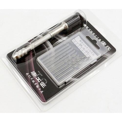 95mm Precision Pin Vise Model Tool High Quality Drill Shank Drilling Tools Model Drill Hand Tools with 10 Bits