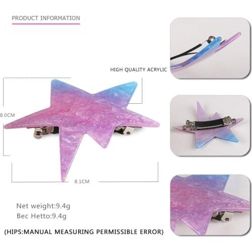 Fancy Hair Accessories, Stars Hair Clip Barrette for Ladies Girls Korean Hair Ornament Jewelry for Thick Hair Tiara Wear Wedding