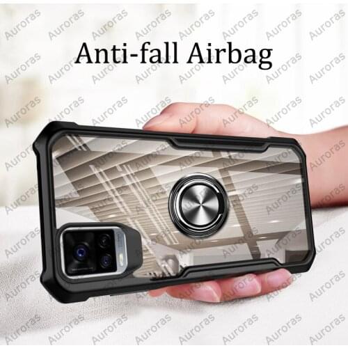 Auroras For vivo V21E Case Official Original Shockproof Airbag Clear With Ring Cover For vivo V21 Case