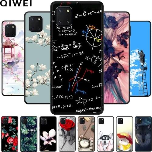 For Samsung Note 10 Lite Case Cute painted Black Bumper Soft silicon Back Cover For Galaxy Note10 LITE Protective Phone Cases