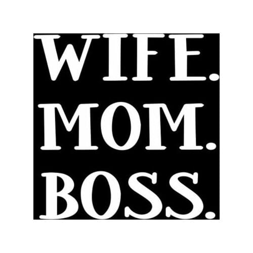 Black/Sliver Wife Mom Boss Decal Vinyl Car Styling Decal Rearview Mirror Car Accessor Decals Waterproof S943