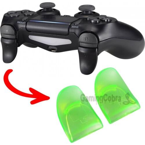 2 Pairs Black & Green L2 R2 Buttons Trigger Extenders Game Improvement for PS4 Pro PS4 Slim Controller JDM-040 JDM-050 JDM-055