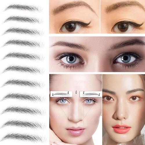 Thick Imitation Ecological Eyebrows Waterproof Tattoo Eyebrows False Stickers Semi-Permanent Z7X8