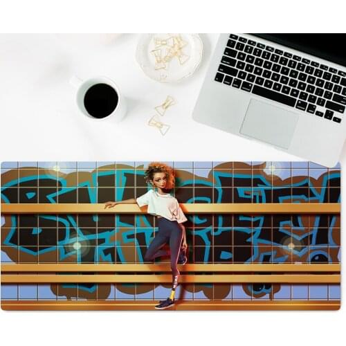 African girl fitness Seraphine Customized 3mm Thickness Gaming Mousepad Large Rubber Gamer Mouse Pad 900x400 Mats