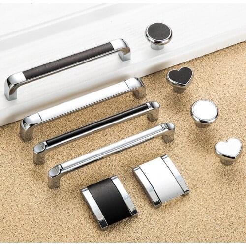 JD Round Heart Single Hole Modern Minimalist American Handle Frosted Cabinet Drawer Door Handle Thickened Silver Handle