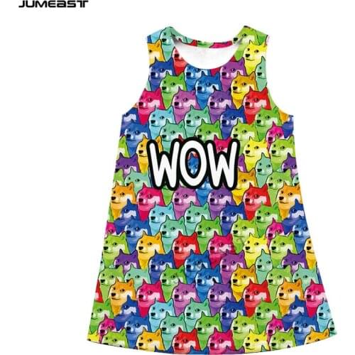 Jumeast Brand Women 3D Printed Dresses Dog Husky Alaskan Labrador Summer Fashion Hip Hop Sleeveless Dress Suspender Nightdress