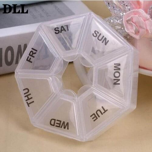 Pill Medicine Box 1PC Weekly 7 Days Pill Medicine Box Holder Organizer Container Case Pill Box Splitters Dual Layer