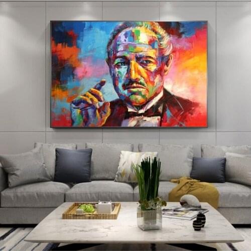 Godfather Graffiti Art Canvas Paintings on the Wall Art Posters And Prints Abstract Street Art Of Godfather Wall Pictures Cuadro
