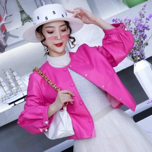 Fashion Simple Real Sheepskin Leather Jackets Women Spring Autumn 2021 Coat Female Short Women Coats Femme Veste Zjt2079