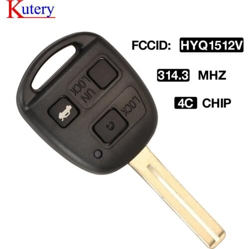 Kutery 5PCS 4C Chip Remote Car FCCID:HYQ1512V Control Key For Toyota Camry Prado Corolla Lexus GX470 LX470 3BTN 314.5MHZ