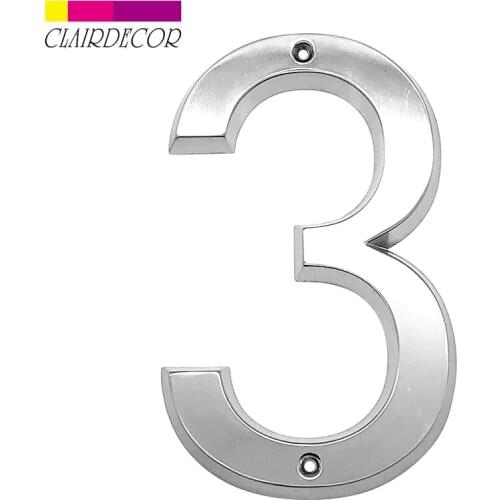 Brushed Nickel 152mm Very Big House Number Door Address Number Zinc Alloy Screw Mounted Outdoor Address Sign # 3
