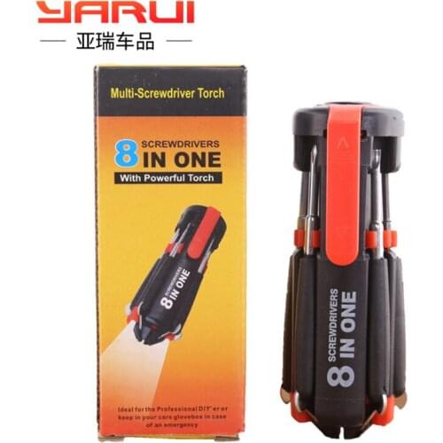 Multifunctional screwdriver with lamp 8 hardware tools