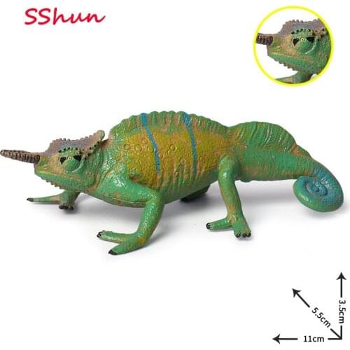 New Collection Simulation reptile model toy solid chameleon lizard children cognition amphibian model ornaments
