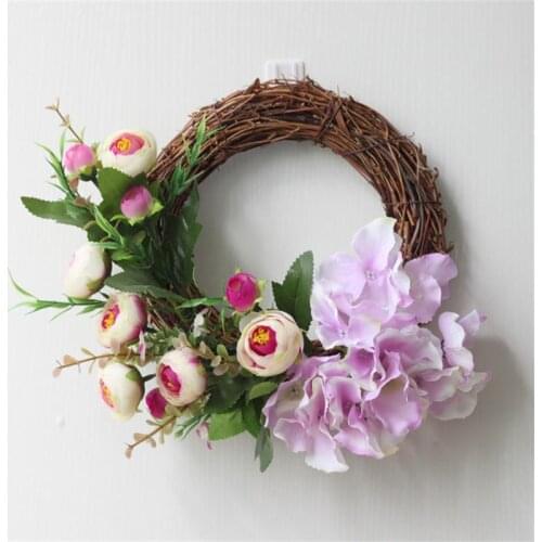 New American Pastoral Simulation Lintel Decoration Flower Ring Wedding Room Pendant Door Decoration Hotel Villa Rose Wreath
