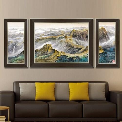 Canvas Printings Great Wall Landscape 3 Piece Modern Style Cheap Pictures Decorative Wall Art No Frame Prints Gift