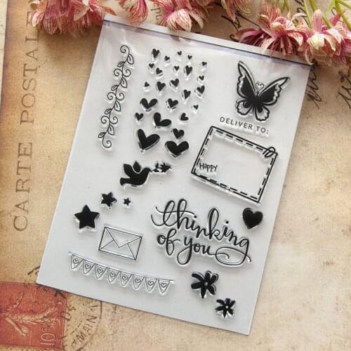 Clear Stamps for DIY Scrapbooking/Card Making/Album Decorative Rubber Stamp Crafts T1226 Butterfly Stars