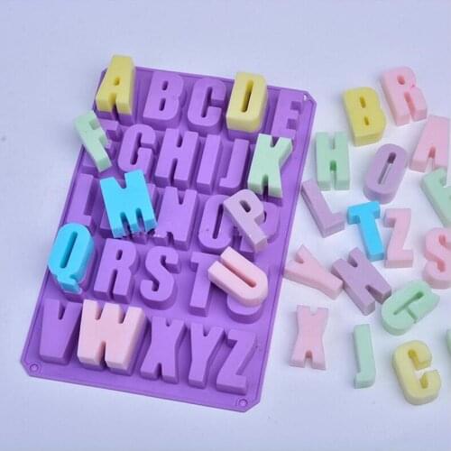 New Arrived 26 Alphabet Silicone Mold Letters Chocolate Mold 3d Cake Decorating Tools Tray Fondant Molds Jelly Cookies Baking