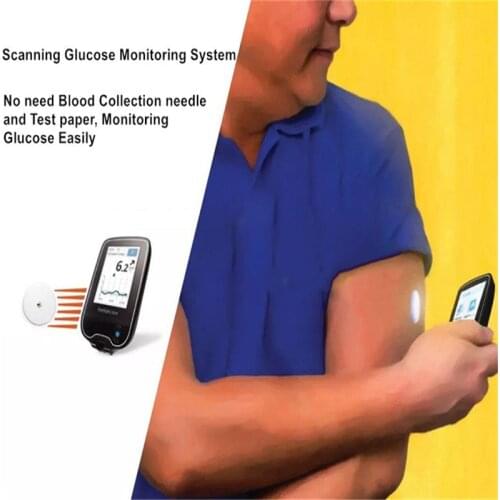 Flash Glucose Monitoring System Scanning Glucose Meter Test Blood Glucose and Ketone Without Blood Collection Needle Test Paper