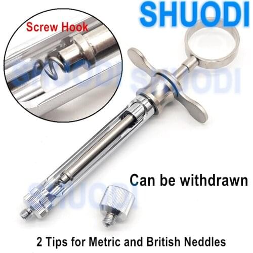 Dental INTRALIGAMENTAL Aspirating Syringe Dentist Surgical Instrument Cavity Injection TOOL Screw Hook Handle with full Ring