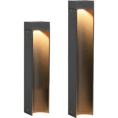 40/60CM Outdoor Aluminum LED Bollard Light Landscape Exterior Stand Post Lights Modern Garden Yard Pathway Lawn Light