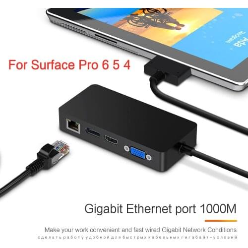 HUWEI USB 3.0 HUB For Microsoft Surface Pro 6 5 4 HDMI 4K DP VGA Audio Gigabit Ethernet adapter RJ45 SD/TF DocKing base Dock PC