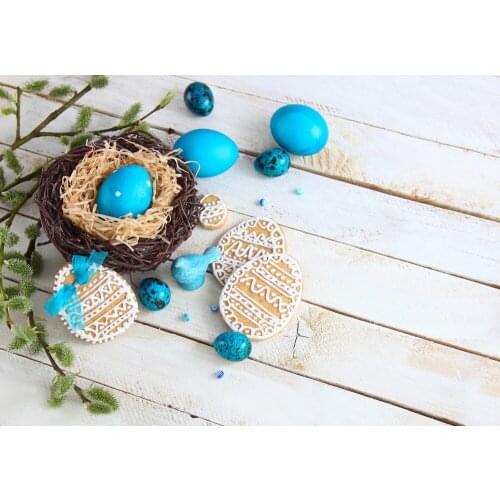 Blue Eggs Wood Vinyl Photography Background Background For Photography Baby Shower Backdrop E190127A88