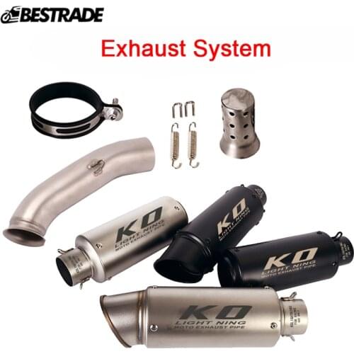 Motorcycle Exhaust System Middle Link Pipe 51mm Muffler Escape Removable DB Killer Modified For DUKE 125 250 390 RC390 2017-2021