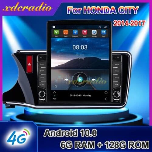 Xdcradio 10.4 INCH Tesla Style Vertical Screen Android 9.0 For HONDA CITY Car Radio Multimedia Player GPS Navigation 2014-2017
