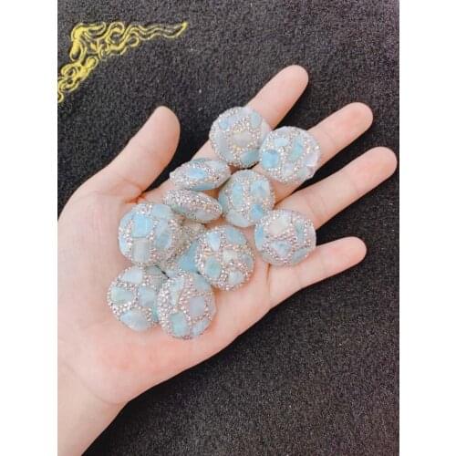 Jewelry Beads larimar Crystal Beads Connector For DIY Making Jewelry Finding Straight hole 10pcs Factory Wholesale