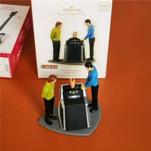 1Piece 9cm Box 2015 Christmas gift hanging Star Trek scene ornaments collection toys DIY materials toys