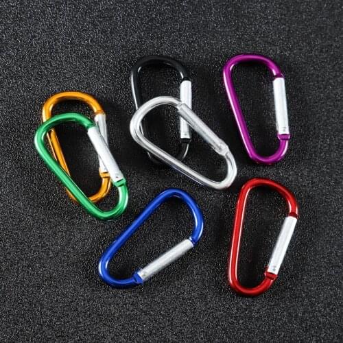 10pcs NO-5 Aluminum Alloy D Hanging Buckle Outdoor Climbing Survival Buckle Spring Carabiner Backpack Hook Camping Tools