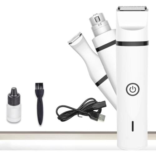 3 in 1 Professional Dog Cat Nail Grinder Hair Trimmer Fur Clippers for Pets Trimming Multi-Function USB Rechargable