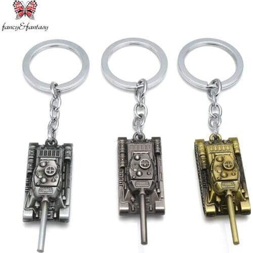 3D World of Tanks Keychain can Drop-shipping Metal Key Rings For Gift Chaveiro Key chain Jewelry
