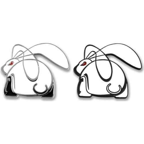 3D Metal Rabbit Badge Decal Emblem Car Sticker Rear Trunk Badge for VW Jetta Polo BORA CANDY GOLF6 5 4 7 GTI Car Accessories