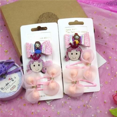 4PCS/LOT Cute GIRL Elegant Baby Girls Clips Leather Bow Childs Tie Knot Creativity Handmade Hairpins Hair Accessories For Kids