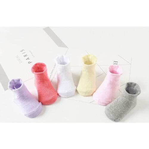 6pairs Cotton Baby Girls Socks Rubber Slip-Resistant Floor Cartoon 1--3years