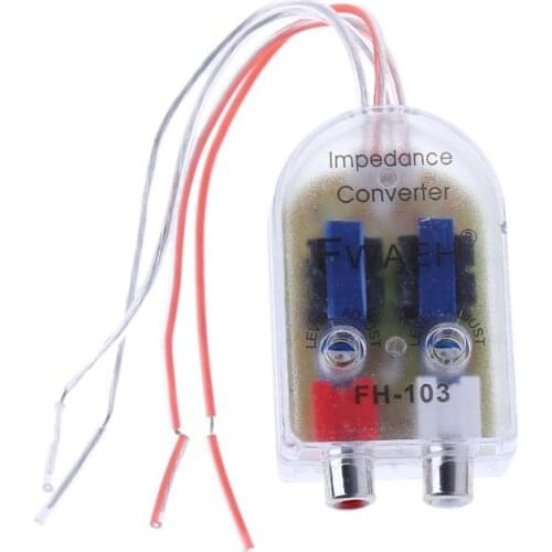 12V RCA Car Stero Radio Converter Speaker High To Low Amplifier Audio Impedance Converter