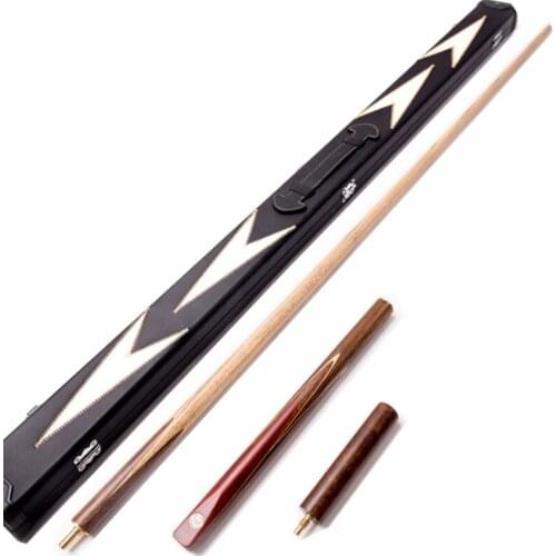 Free shipping 3/4 jointed handmade inlay Snooker Cue Sticks in 9.5mm tip+ 3/4 snooker cue case set High quality