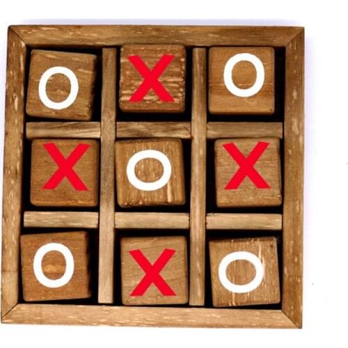 Wood XO Board Game Toy Leisure Parent-Child Interaction Game Board Chess Developing Intelligent Puzzle Game Educational Toys