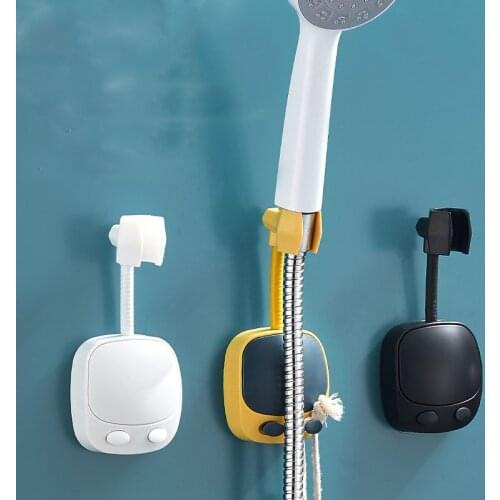 Shower Holder Universal Not Suction Cup Shower Head Holder Punch-Free Bathroom Bracket Adjustable 360° Rotation ABS Fixed Base