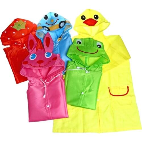 1pc Cute Cartoon Animal Kids Rain Coat Children Raincoat Rainwear Boys Girls Waterproof Raincoat Student Poncho Rainsuit