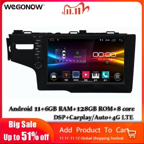 DSP IPS 8Core 9''Android 10.0 4GB RAM 64GB ROM Car Player GPS Map Carplay WIFI Radio Bluetooth 4G LET For Honda FIT 2014 2015