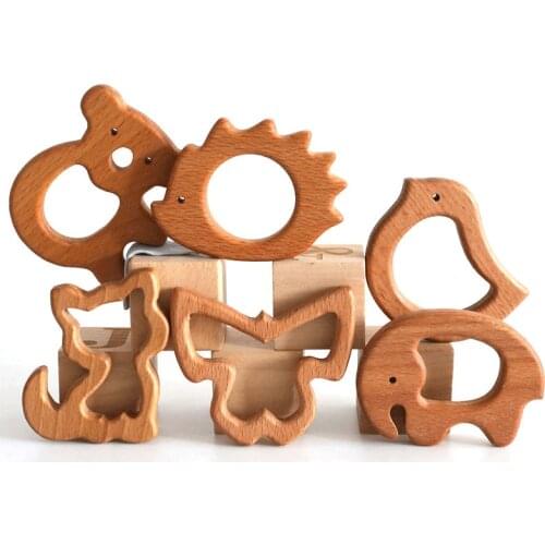 1PC Beech Wooden Baby Teether Food Grade Materials BPA Free Rodent Tree Baby For Children Accessory Pendant Toys Baby Teethers