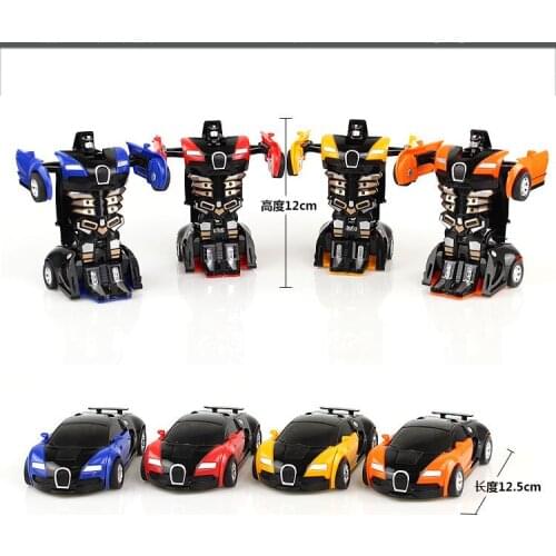 New One Step Impact Deformation Toy Car A Key Turned Boys and Girls Pocket Puzzle Car Model
